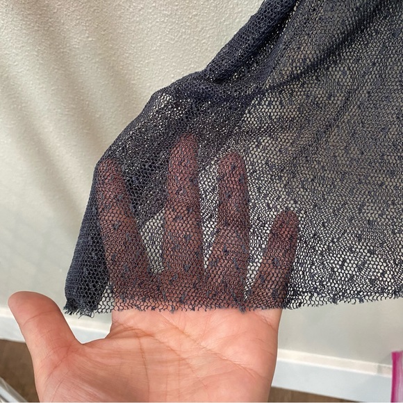 Biya Johnny Was Mesh Sheer See Thru Midi Maxi Dress Embroidered Blue Taupe XS - Picture 8 of 10